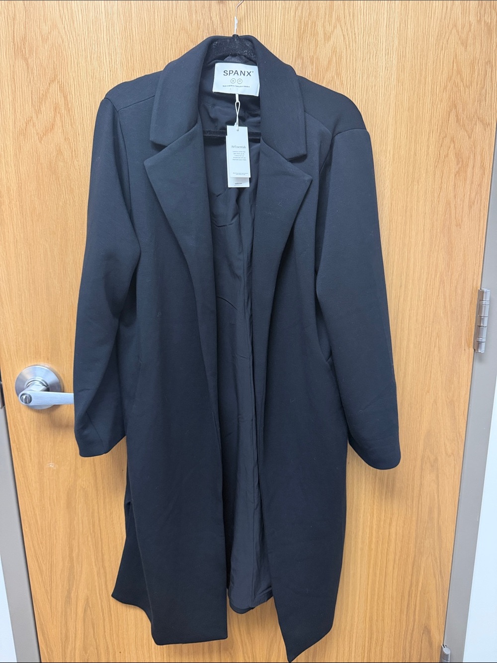SPANX Air Essentials Black Open-Front Longline Trench Coat Plus Size 1X